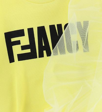 Fendi Kids Sweatshirt - Yellow w. Text/Tulle