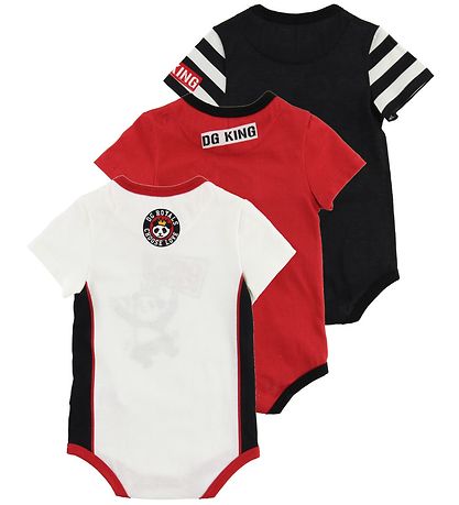Dolce & Gabbana Bodysuit S/S - 3-Pack - White/Red w. Panda
