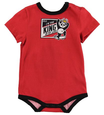 Dolce & Gabbana Bodysuit S/S - 3-Pack - White/Red w. Panda