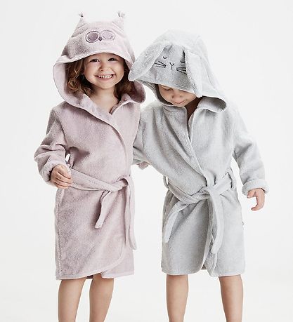 Pippi Baby Bathrobe - Gray w. Rabbit Pippi Baby Bathrobe - Gray w. Rabbit