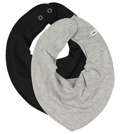 Pippi Drool bib - Pointy - 5-Pack - White/Grey Melange/Black