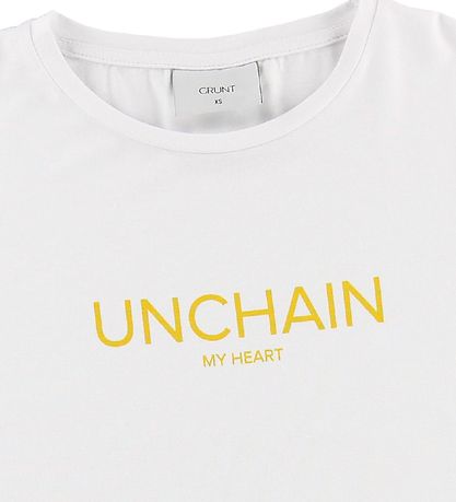 Grunt Stuttermabolur - Eva - Hvítur M. Texti Grunt Stuttermabolur - Eva - Hvítur M. Texti