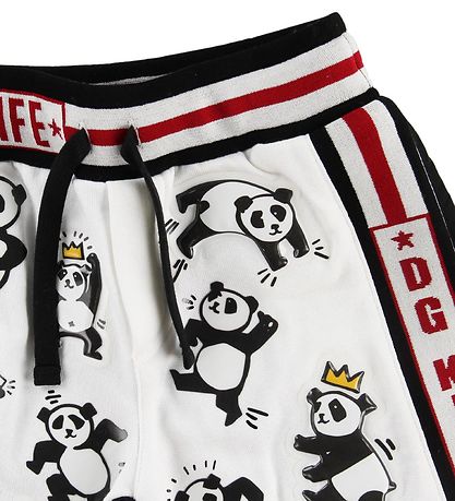 Dolce & Gabbana Shorts - Sweat - Schwarz/Weiß m. Pandas Dolce & Gabbana Shorts - Sweat - Schwarz/Weiß m. Pandas