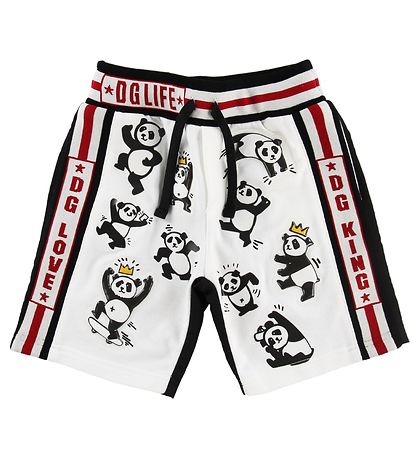 Dolce & Gabbana Shorts - Sweat - Schwarz/Weiß m. Pandas Dolce & Gabbana Shorts - Sweat - Schwarz/Weiß m. Pandas