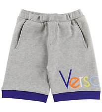 Young Versace Shorts - Sweat - Grey Melange w. Text Young Versace Shorts - Sweat - Grey Melange w. Text