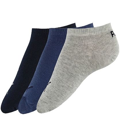 Puma Ankle Socks - 3-Pack - Sneaker Plain - Blue/Grey Melange/Na Puma Ankle Socks - 3-Pack - Sneaker Plain - Blue/Grey Melange/Na