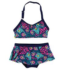 Bikini Color Kids - Tracy - Marine/Rose av. Plumes de paon Bikini Color Kids - Tracy - Marine/Rose av. Plumes de paon