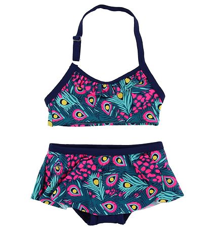 Color Kids Bikini - Tracy - Navy/Pink w. Peacock Feather Color Kids Bikini - Tracy - Navy/Pink w. Peacock Feather