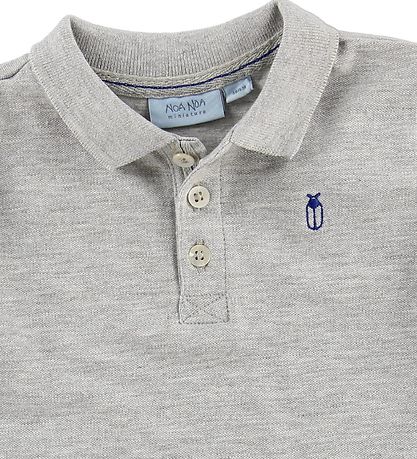 Noa Noa miniature Polo - Grey Melange w. Beetle