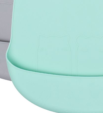 We Might Be Tiny Slabbetjes - 2-pack - Silicone - Mint/Grijs