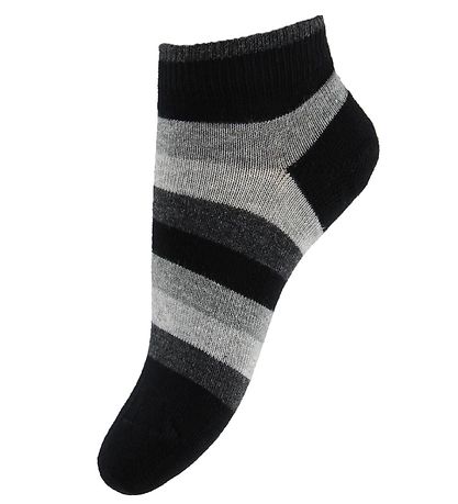 Tommy Hilfiger Ankle Socks - 2-Pack - Stripe - Grey Melange/Blac