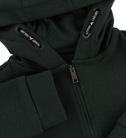 Emporio Armani Zip Thru Hoodie - Army Green w. Logo Emporio Armani Zip Thru Hoodie - Army Green w. Logo