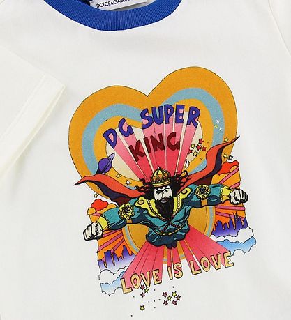 Dolce & Gabbana T-shirt - Superhero - White w. King Dolce & Gabbana T-shirt - Superhero - White w. King