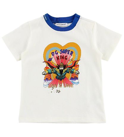 Dolce & Gabbana T-shirt - Superhero - White w. King Dolce & Gabbana T-shirt - Superhero - White w. King