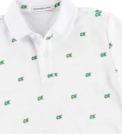 Calvin Klein Polo - White/Green Calvin Klein Polo - White/Green