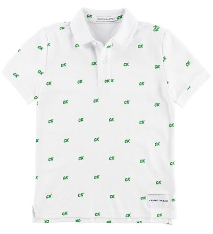 Calvin Klein Polo - White/Green Calvin Klein Polo - White/Green