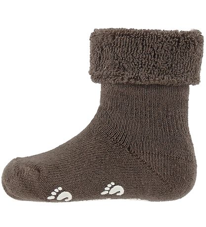 Fuzzies Baby Socks w. Anti-Slip - Walnut Fuzzies Baby Socks w. Anti-Slip - Walnut