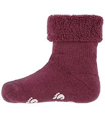 Fuzzies Baby Socks w. Anti-Slip - Bordeaux Fuzzies Baby Socks w. Anti-Slip - Bordeaux
