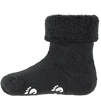 Fuzzies Baby Socks w. Anti-Slip - Charcoal grey Fuzzies Baby Socks w. Anti-Slip - Charcoal grey