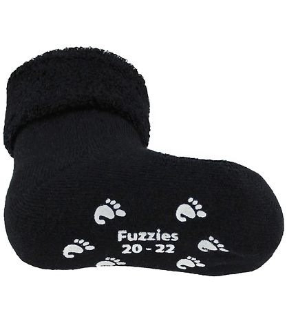 Fuzzies Baby Socks w. Anti-Slip - Black Fuzzies Baby Socks w. Anti-Slip - Black