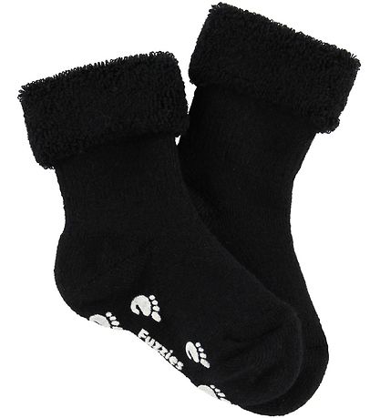 Fuzzies Baby Socks w. Anti-Slip - Black Fuzzies Baby Socks w. Anti-Slip - Black