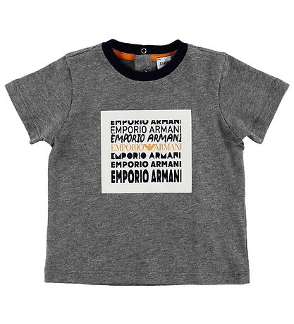 Emporio Armani T-skjorte - 3-pack - Grå Melert/Svart/Oransje Emporio Armani T-skjorte - 3-pack - Grå Melert/Svart/Oransje