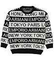 Emporio Armani Jumper - Black/White Striped Emporio Armani Jumper - Black/White Striped