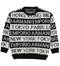 Emporio Armani Jumper - Black/White Striped Emporio Armani Jumper - Black/White Striped
