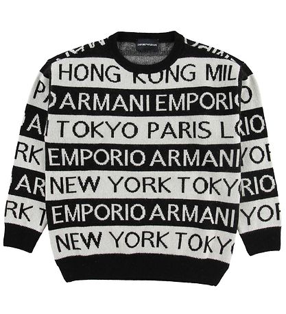 Emporio Armani Jumper - Black/White Striped Emporio Armani Jumper - Black/White Striped