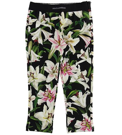 Dolce & Gabbana Leggings - Lilium - Black/White Lilies