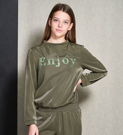 Hound Sweatshirt - Army/Glitter