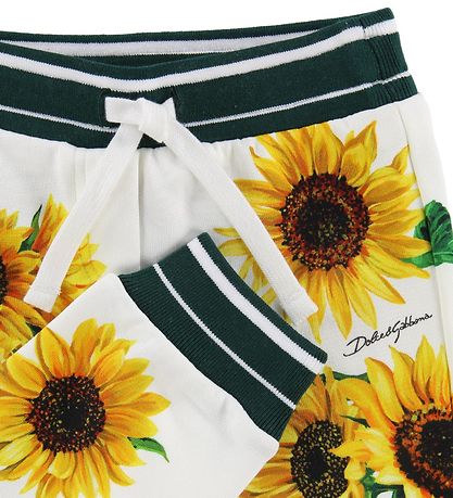 Dolce & Gabbana Joggingbroek - Zonnebloem - Wit/Donkergroen