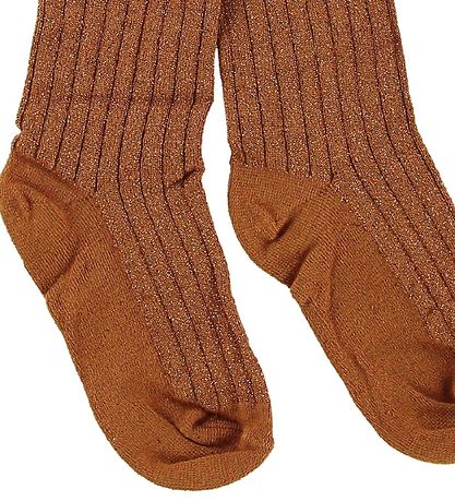 Melton Tights - Rib - Bamboo - Burnt Orange/Glitter Melton Tights - Rib - Bamboo - Burnt Orange/Glitter