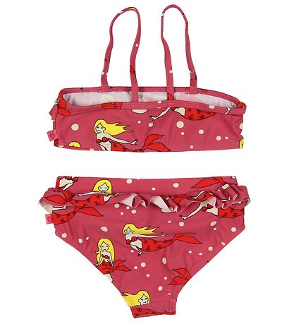 Bikini Småfolk - UV50+ - Rose Foncé av. Froufrous/Sirène Bikini Småfolk - UV50+ - Rose Foncé av. Froufrous/Sirène
