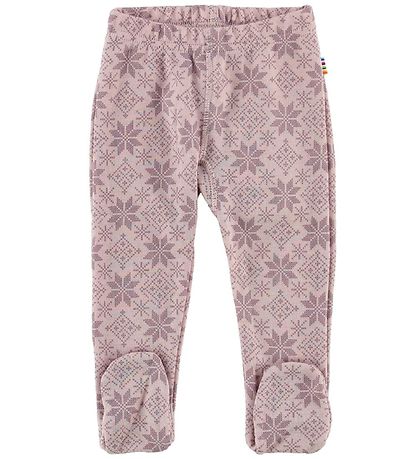 Joha Leggings w. Foot - Wool - Rose/Stars