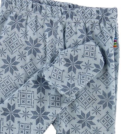 Joha Leggings m. Voet - Wol - Lichtblauw m. Sterren Joha Leggings m. Voet - Wol - Lichtblauw m. Sterren