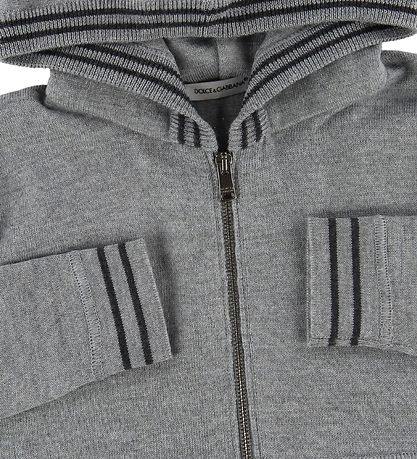 Dolce & Gabbana Zip Hoodie - Wool - DNA - Grey
