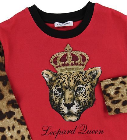 Dolce & Gabbana Long Sleeve Top - Animal - Red/Leopard