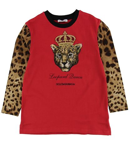 Dolce & Gabbana Long Sleeve Top - Animal - Red/Leopard