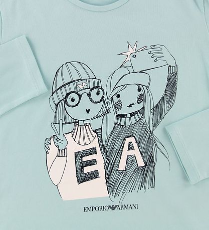 Emporio Armani 블라우스 - 하늘색 포함 프린트