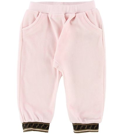 Fendi Velvet Trousers - Rose w. Logo
