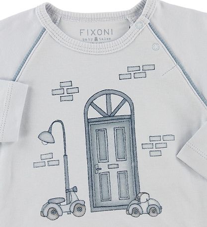 Fixoni Long Sleeve Top - Joy - Babyblue w. Cars Fixoni Long Sleeve Top - Joy - Babyblue w. Cars