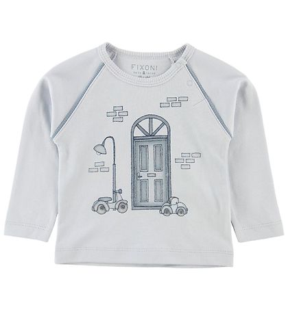 Fixoni Long Sleeve Top - Joy - Babyblue w. Cars