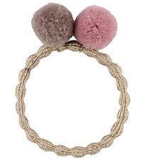Kknekki Hair Tie - Gold Glitter w. Pom-Pom