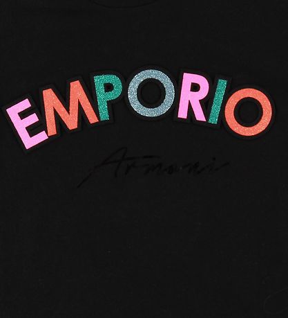 Emporio Armani T-shirt - Svart m. Glitter/Patches
