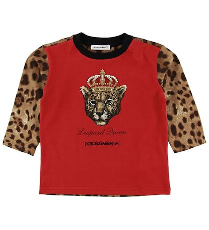 Dolce & Gabbana Long Sleeve Top - Animal - Red w. Leopard Dolce & Gabbana Long Sleeve Top - Animal - Red w. Leopard