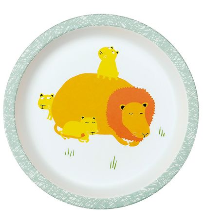 Petit Jour Paris Plate - Melamine - White w. Lions Petit Jour Paris Plate - Melamine - White w. Lions