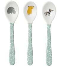Petit Jour Paris Spoons - 3-Pack - Melamine - White/Blue w. Anim Petit Jour Paris Spoons - 3-Pack - Melamine - White/Blue w. Anim