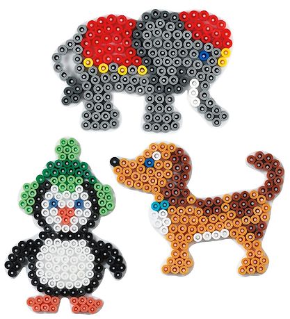 Hama Midi Pegboards - 3-pack - Dog/Elephant/Penguin