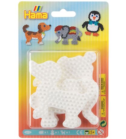 Hama Midi Pegboards - 3-pack - Dog/Elephant/Penguin